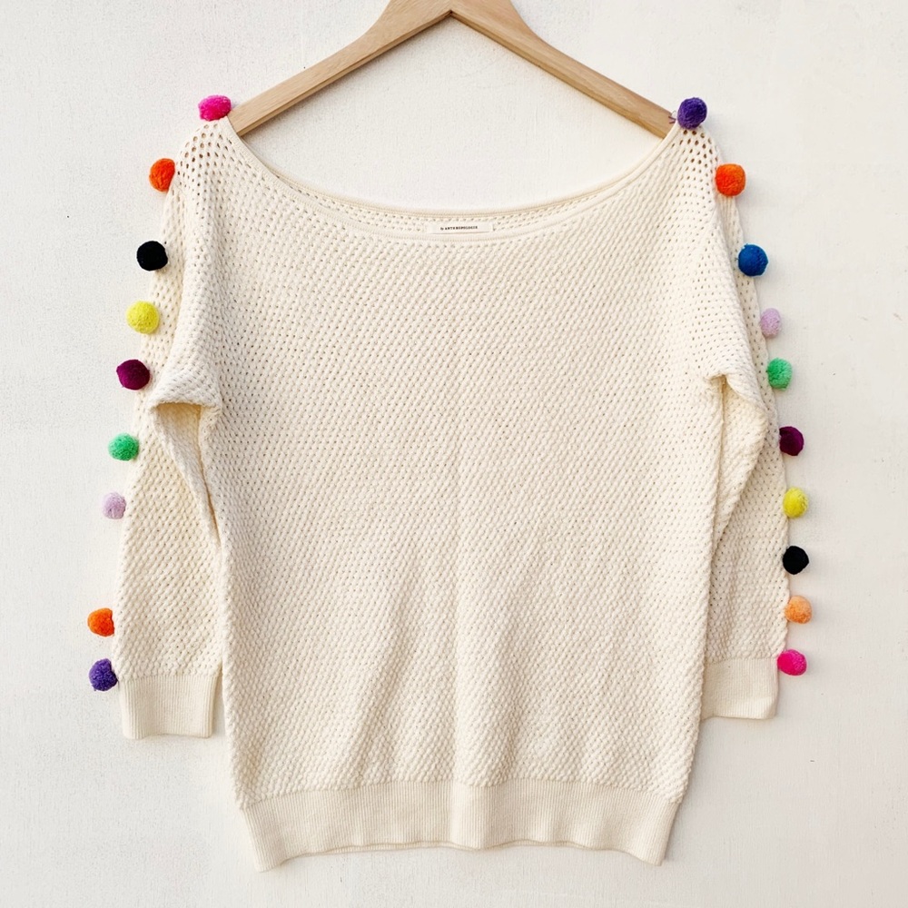 ANTHROPOLOGIE Emilia Pommed Knit Pullover Sweater - Picture 3 of 16